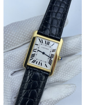 (준비완료/특급배송)NO.2839/K11공장 까르띠에 탱크솔로 27MM 가죽 옐로우골드